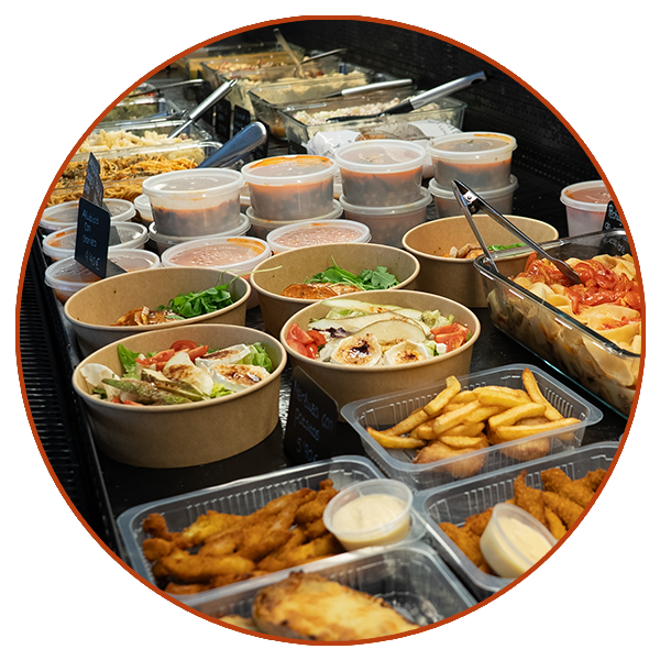 Platos preparados Miss Croquette listos para llevar, con ensaladas, pastas, guisos y fritos.